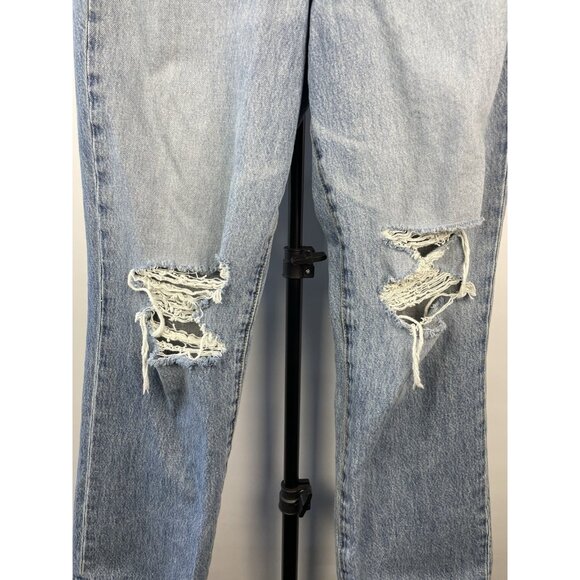 Blank NYC The Baxter Button Fly Ribcage Blue Straight Leg Distressed Jeans Sz 24 - Picture 3 of 11